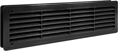 Ventilatierooster Deur - Luchtregister Dubbelzijdig - Luchtcirculatie Verbeteren - Eenvoudige Installatie - 18 x 5 Inch - Zwart