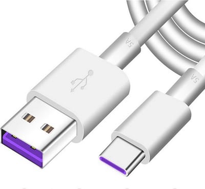 USB naar USB-C Kabel - 1,5 Meter - Oplader en data kabel - oplaadkabel - 5A snellader - geschikt voor o.a. Telefoon en Laptop - wit