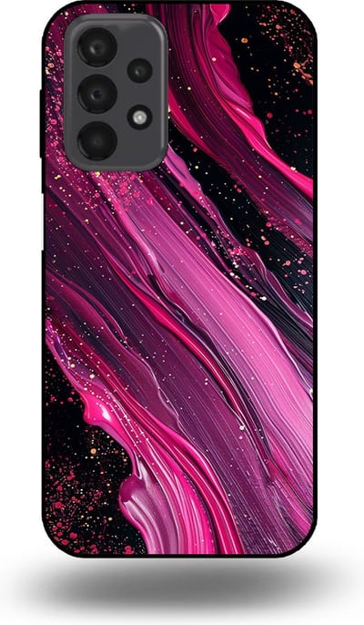 Smartphonica Telefoonhoesje geschikt voor Samsung Galaxy A23 met marmer opdruk - TPU backcover case marble design - Paars Roze geschikt voor Samsung Galaxy A23