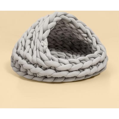 Gebreid honden- en kattenhuis voor alle seizoenen Comfortabel en afgesloten Geschikt voor katten Huisdier Kattenhuis Huisdierbenodigdheden Grote capaciteit Bottom diameter 30cm