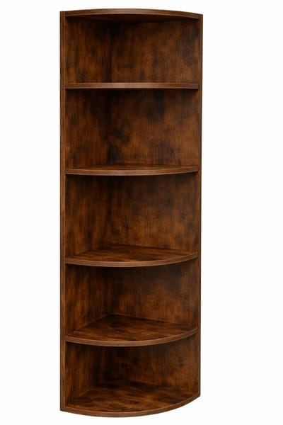 Hoppa! Hoek Boekenkast 4 Niveaus - Hout - Bruin - 30 x 30 x 130 cm
