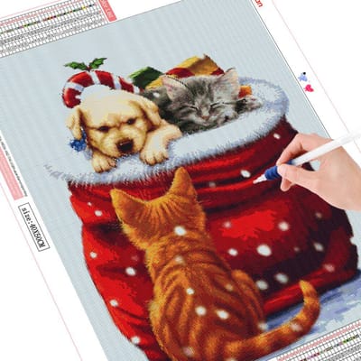 Diamant peinture chien Kit 5D bricolage diamant peinture chat mosaïque vente Animal cadeau de noël mur Art décor Full Square 20X30CM