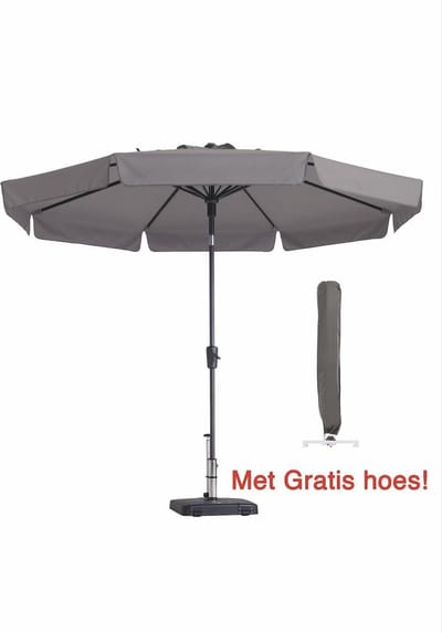 Parasol Rond 300cm Taupe Madison Flores met hoes