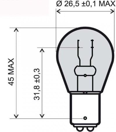 lamp oranje rms 12v 21w bau15s s25 voor motor scooter auto à l'unité neuf
