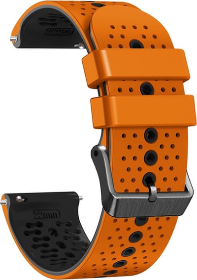 Siliconen bandje - geschikt voor Garmin Vivoactive 4 / Venu 3 / Venu 2 / Forerunner 255 / Forerunner 265 / 570 (47mm) - oranje-zwart