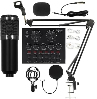 Opnamestudio set - Streaming apparatuur - Live opnames maken - Plug and play - 44.9 cm - Zwart goud