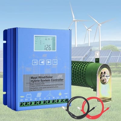 Hybride Laadregelaar - Zonne Wind - Energie Systeem - MPPT Technologie - 12/24/48V - Zwart