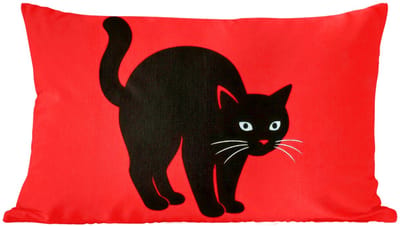 Sierkussens - Kussentjes Woonkamer - 60x40 cm - Kat - Zwart - Staart
