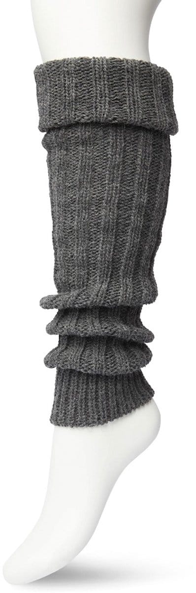 Bonnie Doon Beenwarmers Antraciet Grijs Unisex Onze Size - Dames en Heren - Sleever - Legwarmer - Grof Gebreid - Wol - 1 paar - Warm - Comfortabel - Grijs Gemeleerd - Grey Anthracite - Mode Accessoire - BE021766.119