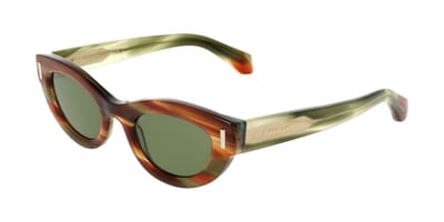 Salvatore Ferragamo SF2062SE STRIPED BROWN GREEN/GREEN 49/23/145 Damenbrillen Zonnebrillen