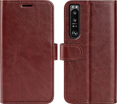 MobyDefend Hoesje - Geschikt voor Sony Xperia 1 IV - Wallet Book Case (Sluiting Achterkant) - Bruin