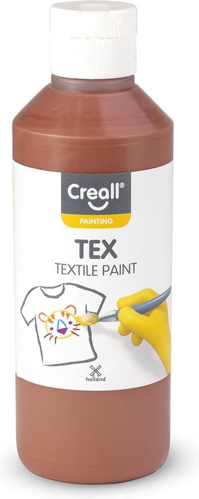 Creall Tex - Textiel- & Stoffenverf - Bruin - 250ml - Machine wasbaar na fixatie - Voor T-shirts, jeans, schoenen, stoffen tassen, meubels en auto-interieurs/hemelbekleding - Gemaakt in NL - Glutenvrij