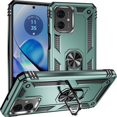 Coverup Hoesje - Geschikt voor Motorola Moto G54 Hoesje - Coverup Ring Kickstand Back Cover - Groen