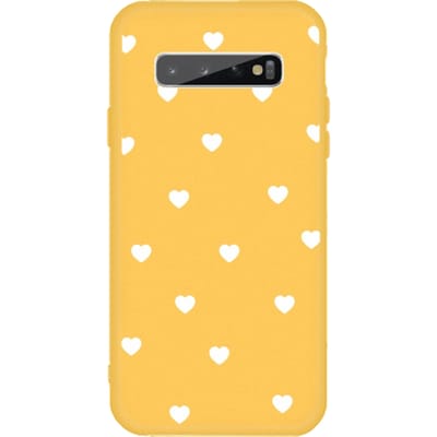 Mocaa  Samsung Galaxy S10 Plus Hearts Case Geel