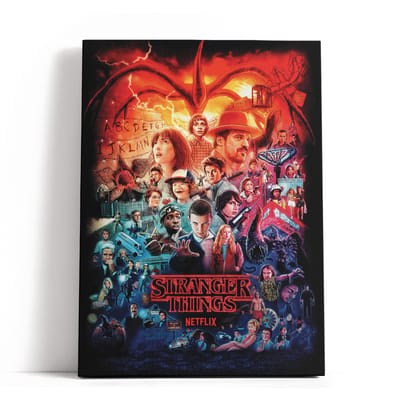 Decorsome x Stranger Things Characters Rectangular Canvas - 12x18 inch