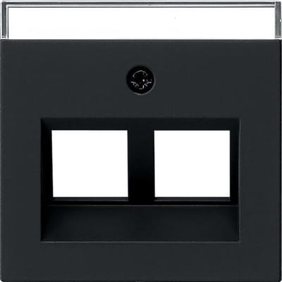 Gira System 55 centraalplaat data voor draagring Modular Jack 2-voudig Mat zwart