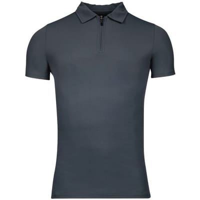 Thomas Maine Polo Short Sleeve Zip Collar Hyperflex Piqué Jeans Blauw / male