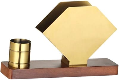 Servethouder Decoratief - Tafeldecoratie Organizer - Keuken Tafelgebruik - Met Tandenstokerhouder - 23 x 143 cm - Houtkleur