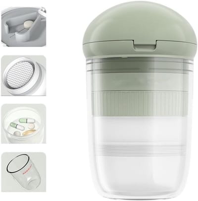 Multifunctionele 4-in-1 Tabletcutter en Pillenorganizer voor Reizen, Ideaal voor Dagelijks Gebruik en Medicijnenbeheer