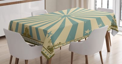 ABAKUHAUS Circus tafellaken – ster, amandelgroen crème, 140x240 cm