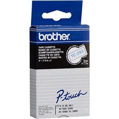 Brother Gloss Laminated Labelling Tape - 9mm, Blue/White TC labelprinter-tape