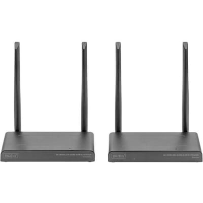 Digitus DS-55328 Draadloze HDMI-set 150 m 3840 x 2160 Pixel 4-voudige Multi Viewer, Digital Whiteboard-functie, Doorgeluste HDMI-uitgang, Met