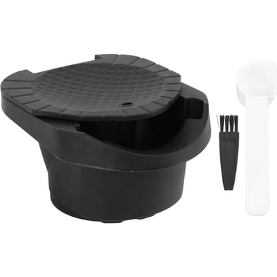Herbruikbare Koffiecapsule Adapter Navulbare Koffiecapsule Converter met Lepel Borstel L(for 6.5-9kg) black