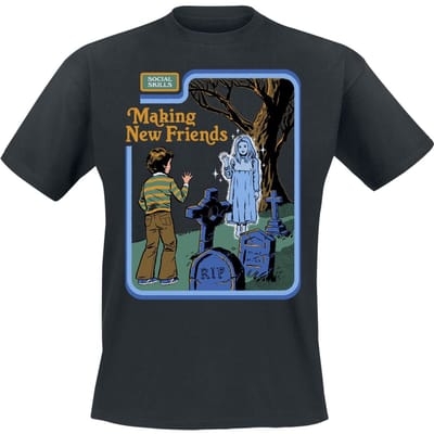 Steven Rhodes - Fun T-shirt - Making New Friends - M tot 3XL - voor Mannen - zwart