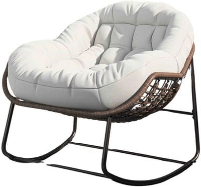 Betaalbare Goederen® Loungestoel - Wit - loungestoel buiten - lounge stoel - loungestoelen - loungestoel tuin - lounge stoel buiten