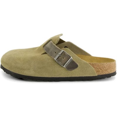 Klompen BIRKENSTOCK Boston Mixed Leather Narrow Khaki