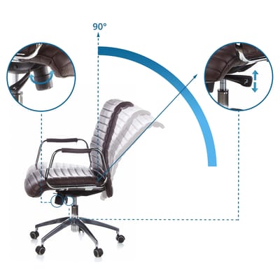 hjh office Aspera 10 - Bureaustoel - Nappaleder - Bruin