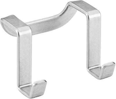 Metaltex - Dubbele haak - Handdoekhaak - Theedoekhouder - Handdoekrek - Inclusief beschermdoppen - Zilvergrijs - 6x4cm