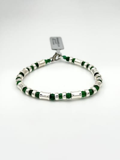 Spadarella Gioielli - SPBR507 - Armband - 925 Zilver - 5 mm - Green - 19 Cm - Dames - Heren - Unisex - Made in Italy Riccione