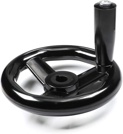 Handwiel - Drie Spaak Wiel - Machine Bediening - Duurzaam Bakeliet - 100mm Diameter 12mm Gat - Zwart