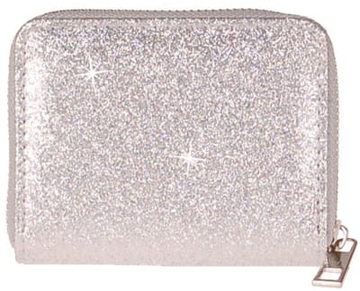 Meisjes portemonnee zilverkleurig glitter