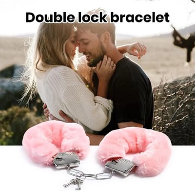 Metalen Handboeien BDSM I Met Imitatie Bont I Plushe I Incl. 2 Sleutels I Roze