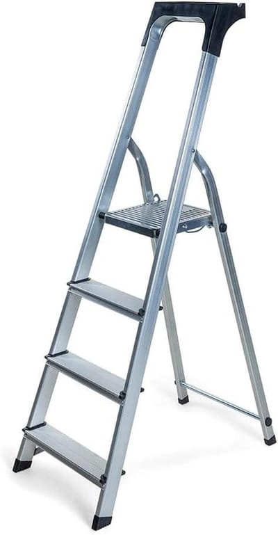 Huishoudtrap 4 Treden - Keukentrap - Inklapbaar - Antislip - Extra Stevig - Stabiel frame