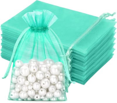 50 stuks blauwe organzazakjes - Elegante geschenkzakjes van organza voor bruiloften, sieraden en feestjes, 13 x 18 cm, herbruikbaar en ideaal voor snoep en lavendel