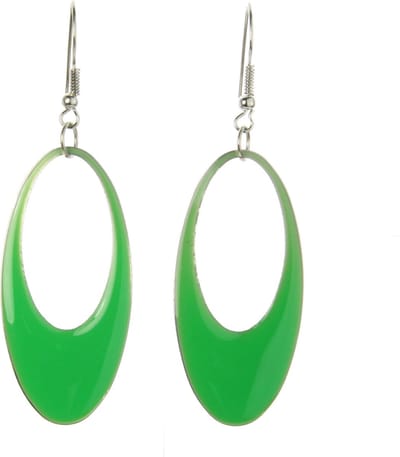 Behave - Oorhangers dames ovaal groen design - Zomerse kleurtrend