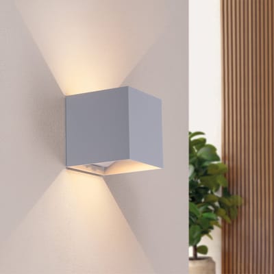 Ledvion - 4x USB Oplaadbare Wandlamp met Sensor – 4400 mAh – Grijs – Draadloos – IP44 – Binnen & Buiten – Warm Wit Licht