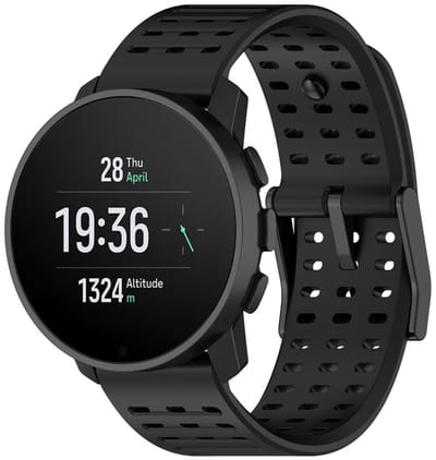 Siliconen bandje - geschikt voor Suunto 9 Peak (Pro) / Vertical / Race(2) / Run - gespsluiting met gaatjes - zwart