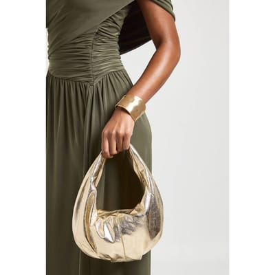 boohoo Dames Metallic Slouchy Schoudertas | Goud