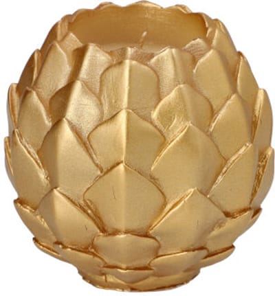 6x Bolkaarsen Ø 10 cm goud Pine Cone