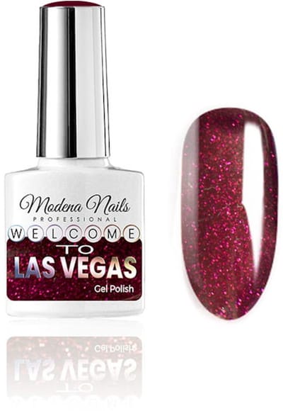 Modena Nails UV/LED Gellak Welcome To Las Vegas - LV8 - Glitter, Rood - Glitters - Gel nagellak - Gel nagellak