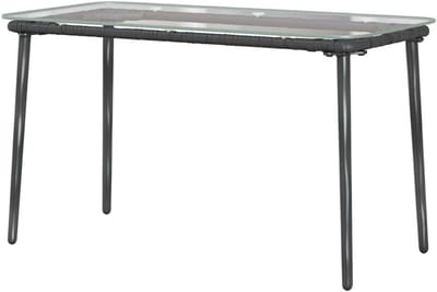 Tuintafel - Bijzettafel Outdoor - Terras Ontspannen - Weerbestendig Polyrotan - 80 x 40 cm - Zwart
