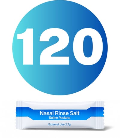 Neus spoelzout - Nasal zout - 120 zakjes - Neuszout - Nasal salt - Neusdouche- Nasaalzout & Inclusief opberg doosje - verkoudheid en hooikoorts