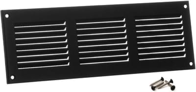 Metalen Ventilatirooster Antraciet 300x100 mm met Insectengaas - Afvoer- en Toevoerrooster