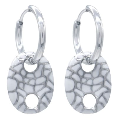 Oorbellen - oorhangers - bedel - hanger - oorsieraad - sieraad - accessoire - zilverkleurig - reliëf - hip - tijdloos - unisex - vrouwen - dames - stijlvol - chique - feest – cadeau