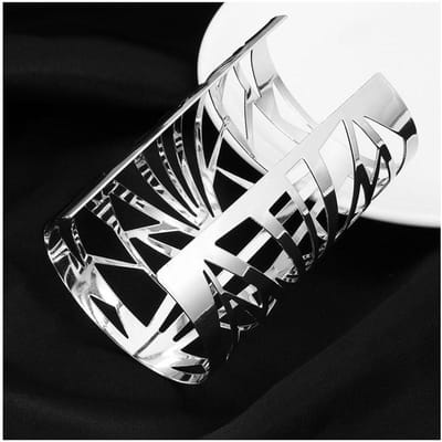 Mode Grote Naam Armband Holle Metalen Opening Brede Geometrische Armband Armband