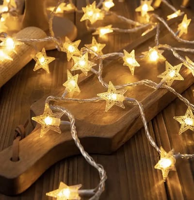 MOZY - Kerstverlichting - Sterren - 6 meter - Warm Wit - 40 Lichtjes - Knipperfunctie - Kerstdecoratie - Lichtsnoer - Sneeuwvlok - Winter - Kerstboom - Kerstversiering